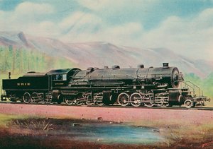 A Monster of the Rail (färg litho) av English School