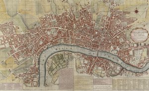 En ny och exakt plan för städerna London och Westminster och stadsdelen Southwark, 1725 av English School