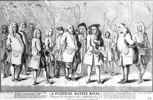 En politisk Battle Royale designar för Broughtons nya amfiteater, c.1743