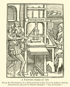 En tryckpress från 1498 av English School