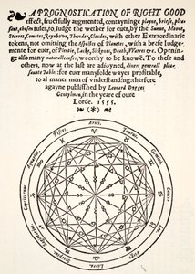 A Prognostication of Right Good, av Leonard Dygges, tryckt av Thomas Gemini, Blacke Friars, London, 1555 av English School