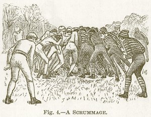 A Scrummage, illustration för Cassells Book of Sports and Pastimes, c.1890 av English School