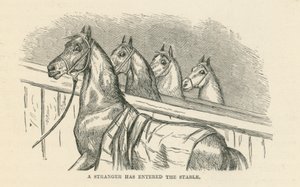 Ein Fremder ist in den Stall eingetreten von English School