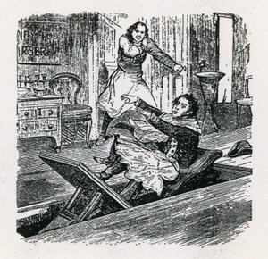 A String of Pearls eller The Friend of Fleet Street (1847), Britannia, Hoxton. Sweeney Todd av English School