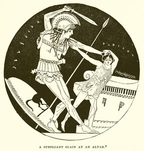 Ein Bittsteller am Altar getötet