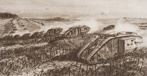 A Tank Offensive at Cambrai, Frankrike, illustration från 