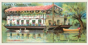 En båt från Thames House (chromolitho) av English School