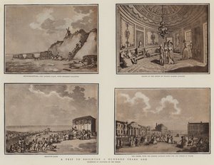 En resa till Brighton för hundra år sedan (litho) av English School