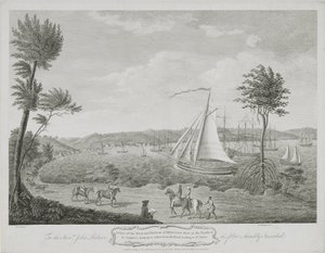 En utsikt över staden och hamnen i Montego Bay, i Parish of St. James, Jamaica, tagen från vägen som leder till St. Ann
