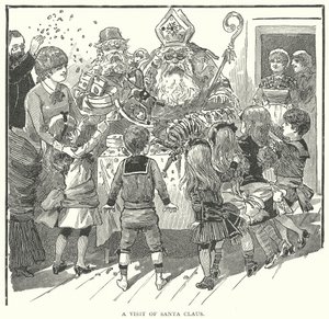 Ett besök av jultomten (gravyr) av English School