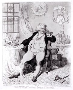 A Voluptuary under the Horrors of Digestion, publicerad 1792 av English School