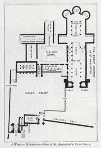 Ett västerländskt kloster, plan av St Augustine