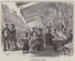 Ett boulevardcafé (gravyr) av English School