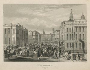 En livlig gatubild på King William Street