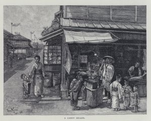 En godissäljare (litho) av English School