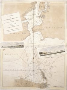 Ett diagram över New Yorks hamn, 1774-1779 av English School