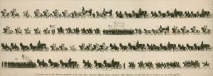 En korrekt bild av begravningsprocessionen av hennes bortgångne Allra nådigaste Majestät Drottning Caroline när hon passerade London City den 14 augusti 1821 av English School