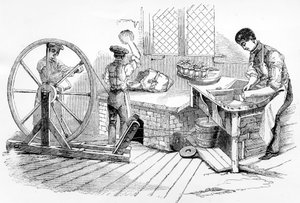 En dag på Royal Porcelain Works, Worcester, 1843 av English School