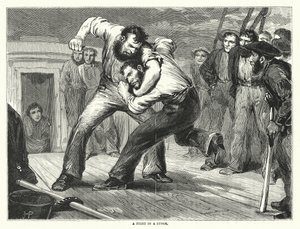 Ein Kampf im Sturm (Gravur) von English School