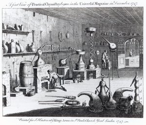 En första syn på praktisk kemi började i Universal Magazine i december 1747 av English School