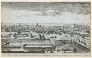 En allmän bild av London tagen från bowlingbanan på Islington av English School