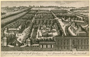 En allmän bild av Vauxhall Gardens, London av English School