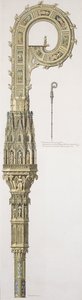 En geometrisk höjd av William of Wykehams (c. 1320-1404) crozier publicerad 1785 av English School