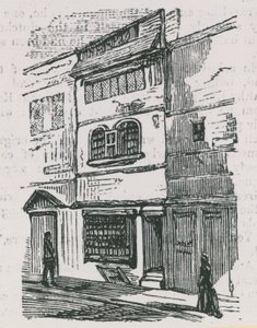 Ett hus i Spitalfields, London av English School