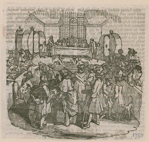 Ett lotteri; daterad 1750 av English School