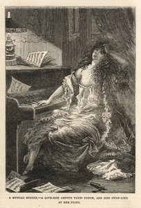 En kärlekssjuk artist tar gift och dör som en svan vid sitt piano av English School