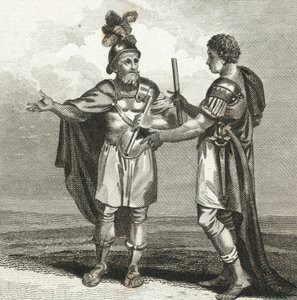 Ett möte mellan Scipio och Hannibal (gravyr) av English School