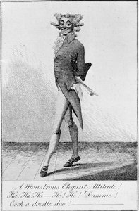En monstruös elegant attityd! 1790 (etsning) av English School