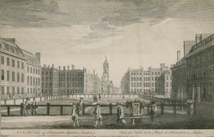 En nordlig vy av Hanover Square, London av English School