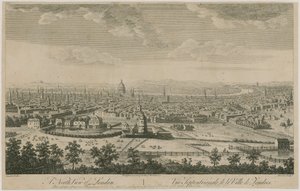 En nordlig utsikt över London. Från Pentonville Hill av English School