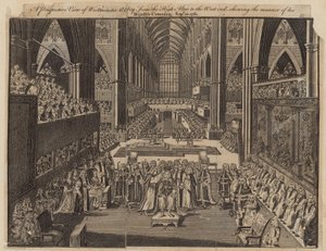 En perspektivvy av Westminster Abbey från högaltaret i västra änden av English School