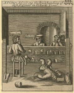 Ein Bild, das die strenge Behandlung der engen Gefangenen im Lollards Tower beschreibt von English School