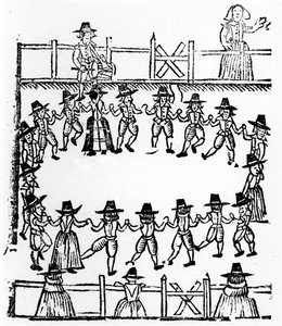 En runddans, en illustration från A Book of Roxburghe Ballads av English School