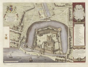Ett sant och exakt utkast till Tower Liberties (färggravyr) av English School
