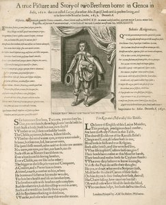 En sann bild och berättelse om två bröder födda i Genua i Italien, 1620 av English School