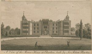 En vy av herrgården i Charlton, byggd av Sir Adam Newton av English School