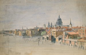 Utsikt över Themsen, London av English School
