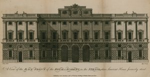 En vy av den bakre framsidan av Royal Academy av English School