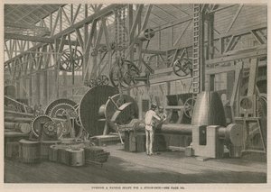 Ett besök på Penns Marine Engine Factory i Greenwich, London; Vridning av en paddelaxel för ett ångfartyg av English School