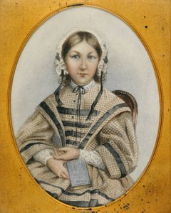 En ung Florence Nightingale i en oval ram (miniatyr) av English School