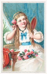 En ung flicka med en blomma i håret av English School