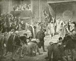 Abdikation av Gustavus Vasa (gravyr) av English School