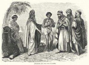 Abraham och Hets söner (gravyr) av English School
