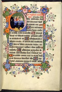 Lägg till. 42131 f.46r, Vigils of the Dead (Office of the Dead), med gotiska quadrata, från Bedford Hours and Psalter av English School