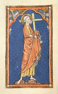 Lägg till 50000 f.7v St. Peter, från Oscott Psalter, c.1270 (vellum) av English School