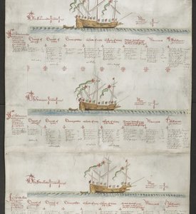 Lägg till MS 22047 f.4r Galleasen Enhörningen, och svalan, från 